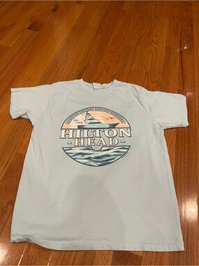 U.S. Vintage Hilton Head "Forever Chasing Endless Horizons" Light Blue T-Shirt M